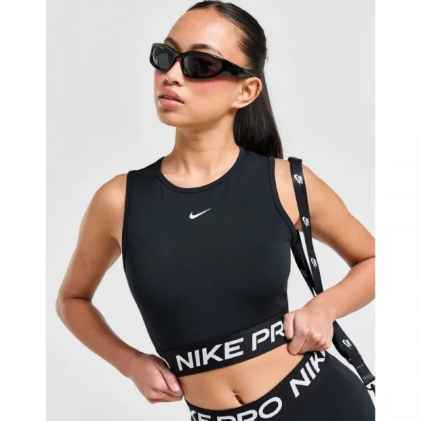 Dámske tréningové tričko s krátkym rukávom NIKE DF 365 CROP TANK-010 BLACK WHITE