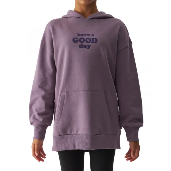 Dievčenská mikina s kapucňou 4F JUNIOR SWEATSHIRT-JWAW24TSWSF1218-51S-VIOLET