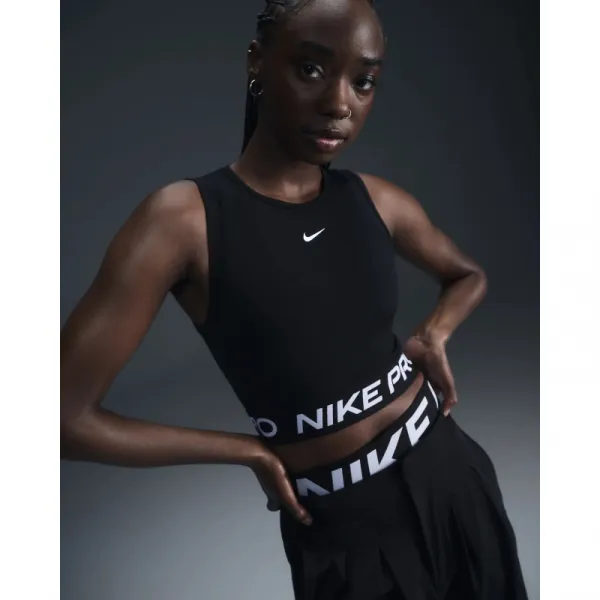 Dámske tréningové tričko s krátkym rukávom NIKE DF 365 CROP TANK-010 BLACK WHITE