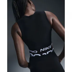 Dámske tréningové tričko s krátkym rukávom NIKE DF 365 CROP TANK-010 BLACK WHITE