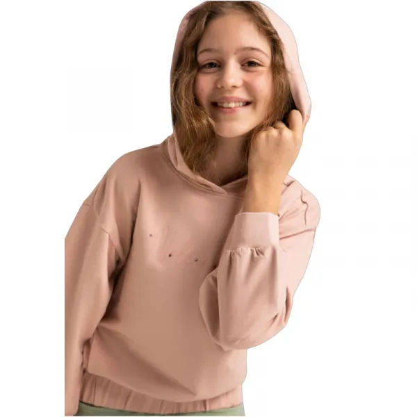 Dievčenská mikina s kapucňou VOLCANO B-MILEY JUNIOR 414 PINK LIGHT