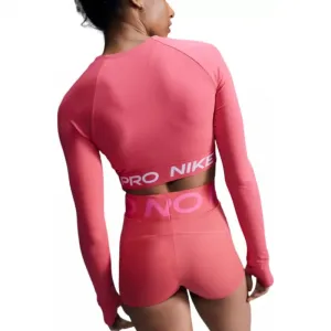 Dámske tréningové tričko s dlhým rukávom NIKE PRO DF 365 CROP LS-629 ASTER PINK WHITE