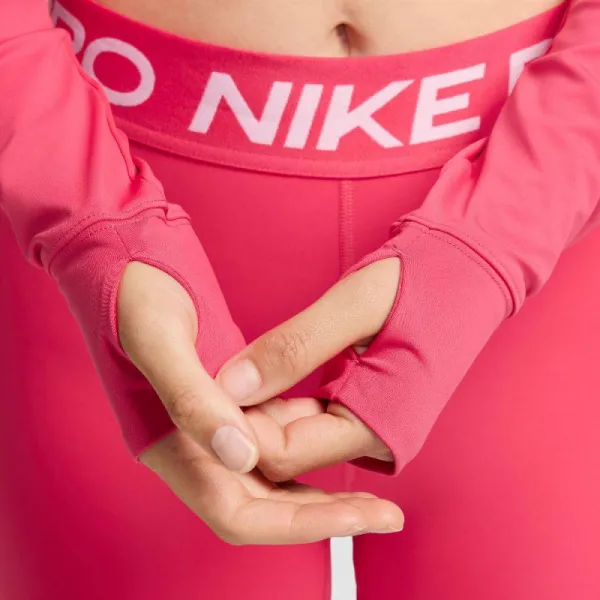 Dámske tréningové tričko s dlhým rukávom NIKE PRO DF 365 CROP LS-629 ASTER PINK WHITE
