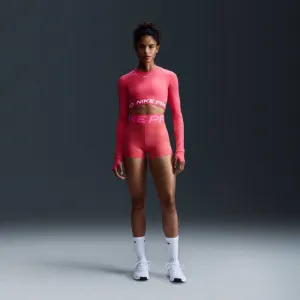 Dámske tréningové tričko s dlhým rukávom NIKE PRO DF 365 CROP LS-629 ASTER PINK WHITE