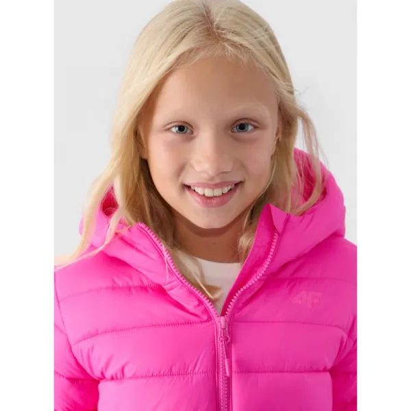 Dievčenská bunda 4F JUNIOR DOWN JACKET-JWAW24TDJAF449-55S-HOT PINK