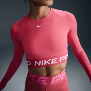 Dámske tréningové tričko s dlhým rukávom NIKE PRO DF 365 CROP LS-629 ASTER PINK WHITE