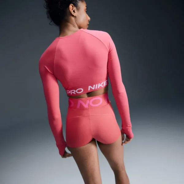 Dámske tréningové tričko s dlhým rukávom NIKE PRO DF 365 CROP LS-629 ASTER PINK WHITE