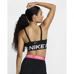 Dámska tréningová športová podprsenka NIKE PRO W NP INDY PLUNGE BRA BOLD-010 BLACK WHITE WHITE