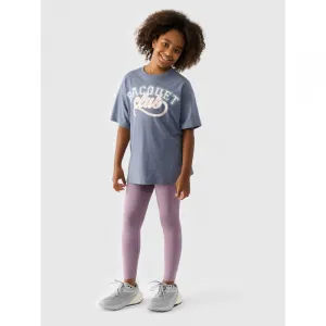 Dievčenské legíny 4F JUNIOR TIGHTS-JWMM00TTIGF178-51S-VIOLET
