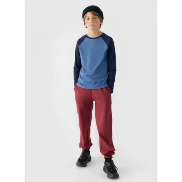 Chlapčenské tričko s dlhým rukávom 4F JUNIOR LONGSLEEVE-JWAW24TLONM293-32S-DENIM
