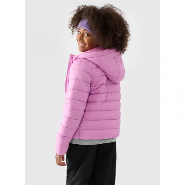 Dievčenská bunda 4F JUNIOR DOWN JACKET-JWAW24TDJAF449-54S-PINK
