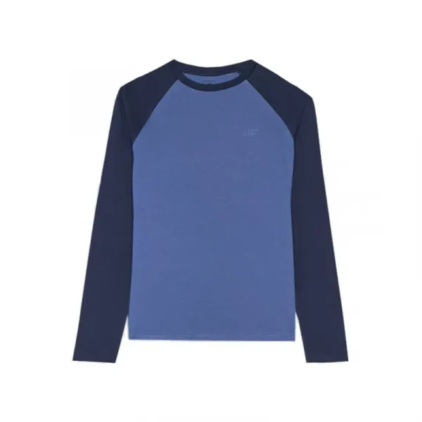 Chlapčenské tričko s dlhým rukávom 4F JUNIOR LONGSLEEVE-JWAW24TLONM293-32S-DENIM