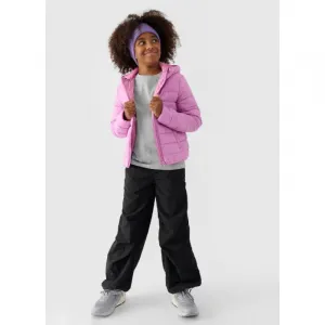 Dievčenská bunda 4F JUNIOR DOWN JACKET-JWAW24TDJAF449-54S-PINK