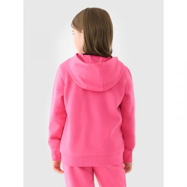 Dievčenská mikina so zipsom 4F JUNIOR SWEATSHIRT-JWMM00TSWSF1315-55S-HOT PINK