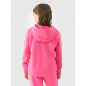 Dievčenská mikina so zipsom 4F JUNIOR SWEATSHIRT-JWMM00TSWSF1315-55S-HOT PINK
