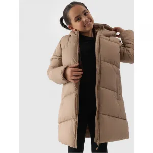 Dievčenská bunda 4F JUNIOR DOWN JACKET-JWAW24TDJAF455-83S-BEIGE