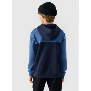 Chlapčenská mikina s kapucňou 4F JUNIOR SWEATSHIRT-JWAW24TSWSM1222-30S-DARK BLUE