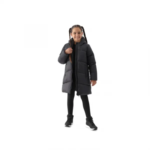 Dievčenská bunda 4F JUNIOR DOWN JACKET-JWAW24TDJAF455-20S-DEEP BLACK