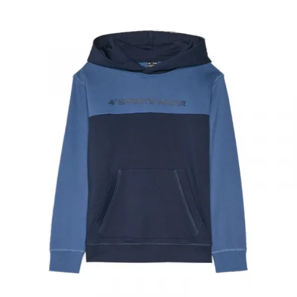 Chlapčenská mikina s kapucňou 4F JUNIOR SWEATSHIRT-JWAW24TSWSM1222-30S-DARK BLUE