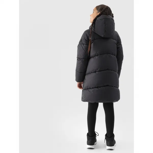 Dievčenská bunda 4F JUNIOR DOWN JACKET-JWAW24TDJAF455-20S-DEEP BLACK