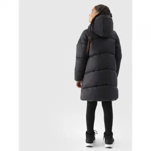 Dievčenská bunda 4F JUNIOR DOWN JACKET-JWAW24TDJAF455-20S-DEEP BLACK