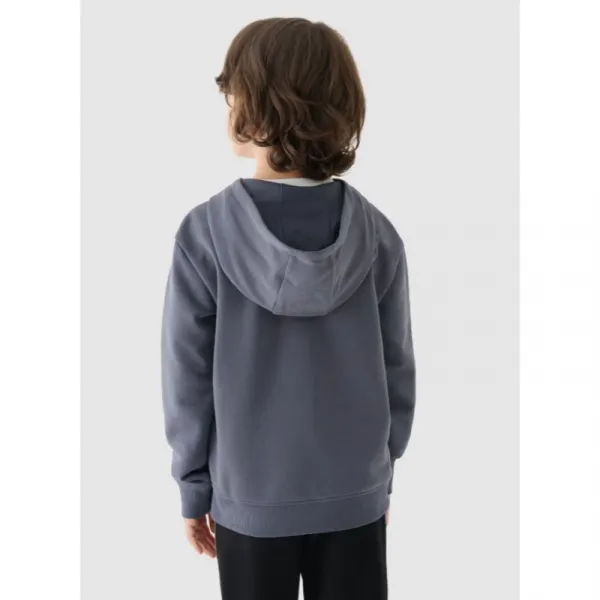 Chlapčenská mikina s kapucňou 4F JUNIOR SWEATSHIRT-JWAW24TSWSM1223-20S-DEEP BLACK