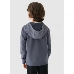 Chlapčenská mikina s kapucňou 4F JUNIOR SWEATSHIRT-JWAW24TSWSM1223-20S-DEEP BLACK