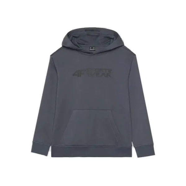 Chlapčenská mikina s kapucňou 4F JUNIOR SWEATSHIRT-JWAW24TSWSM1223-20S-DEEP BLACK