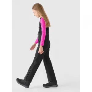Dievčenské lyžiarske softshellové nohavice 4F JUNIOR TROUSERS FNK-JWAW24TFTRF661-20S-DEEP BLACK