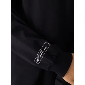 Chlapčenské tričko s dlhým rukávom 4F JUNIOR LONGSLEEVE-JWAW24TLONM294-20S-DEEP BLACK