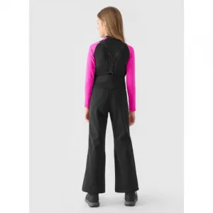 Dievčenské lyžiarske softshellové nohavice 4F JUNIOR TROUSERS FNK-JWAW24TFTRF661-20S-DEEP BLACK