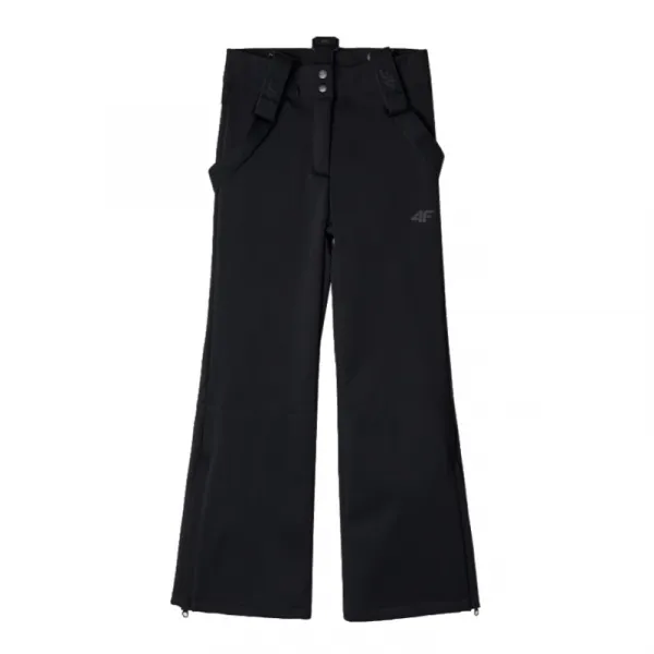 Dievčenské lyžiarske softshellové nohavice 4F JUNIOR TROUSERS FNK-JWAW24TFTRF661-20S-DEEP BLACK