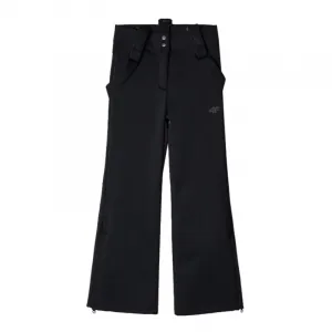 Dievčenské lyžiarske softshellové nohavice 4F JUNIOR TROUSERS FNK-JWAW24TFTRF661-20S-DEEP BLACK