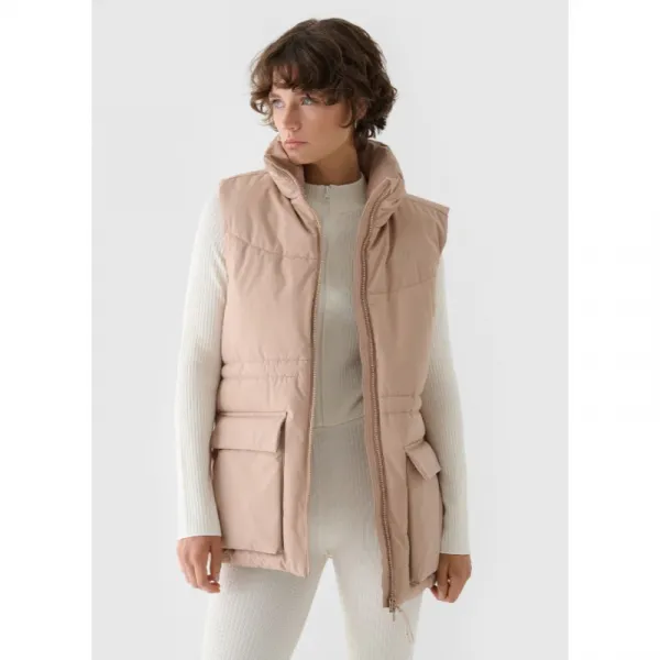 Dámska vesta 4F VEST JACKET-WAW24TVJAF135-83S-BEIGE
