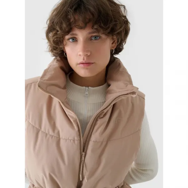 Dámska vesta 4F VEST JACKET-WAW24TVJAF135-83S-BEIGE