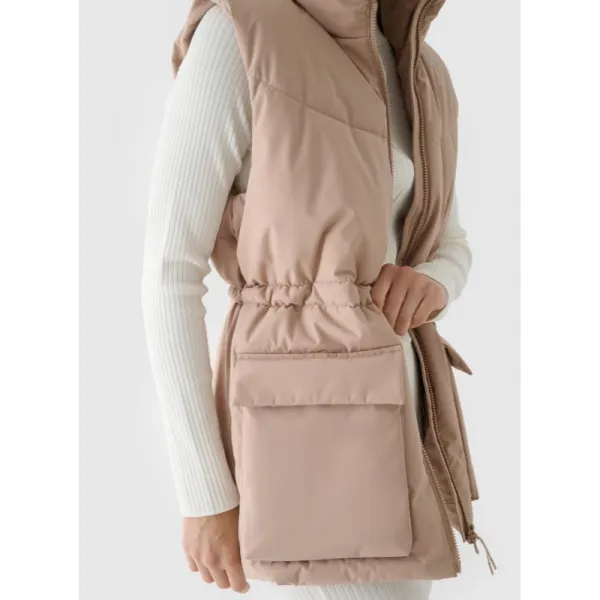 Dámska vesta 4F VEST JACKET-WAW24TVJAF135-83S-BEIGE