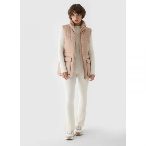 Dámska vesta 4F VEST JACKET-WAW24TVJAF135-83S-BEIGE