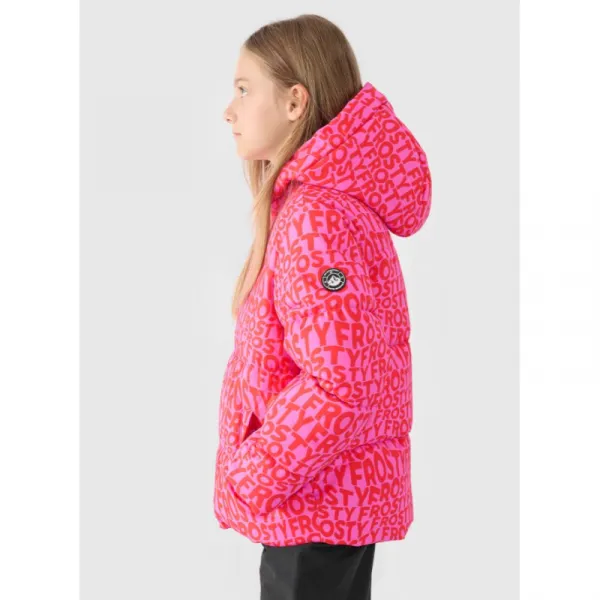 Dievčenská lyžiarska bunda 4F JUNIOR TECHNICAL JACKET-JWAW24TTJAF544-90A-MULTICOLOUR ALLOVER