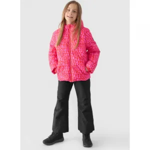 Dievčenská lyžiarska bunda 4F JUNIOR TECHNICAL JACKET-JWAW24TTJAF544-90A-MULTICOLOUR ALLOVER