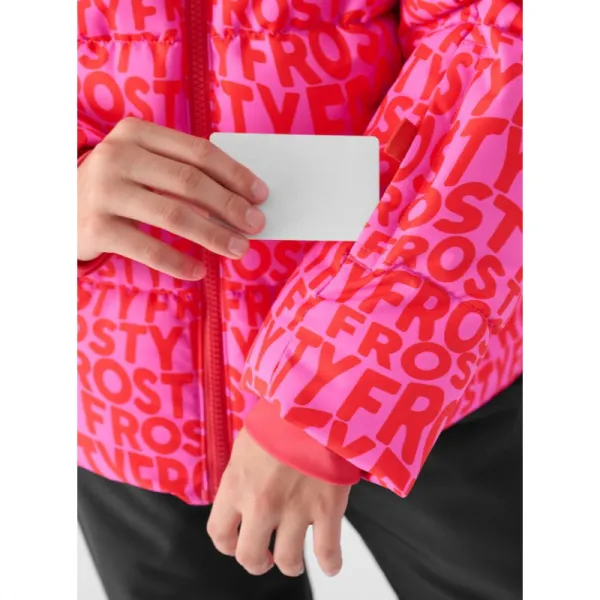 Dievčenská lyžiarska bunda 4F JUNIOR TECHNICAL JACKET-JWAW24TTJAF544-90A-MULTICOLOUR ALLOVER