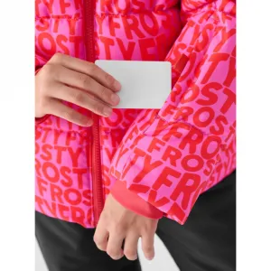 Dievčenská lyžiarska bunda 4F JUNIOR TECHNICAL JACKET-JWAW24TTJAF544-90A-MULTICOLOUR ALLOVER