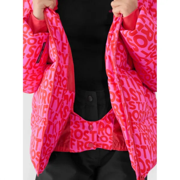 Dievčenská lyžiarska bunda 4F JUNIOR TECHNICAL JACKET-JWAW24TTJAF544-90A-MULTICOLOUR ALLOVER