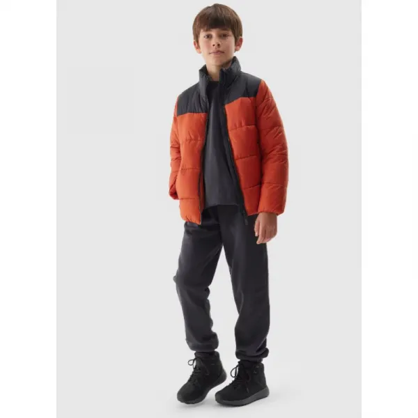 Chlapčenská bunda 4F JUNIOR DOWN JACKET-JWAW24TDJAM461-61S-DARK RED