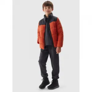 Chlapčenská bunda 4F JUNIOR DOWN JACKET-JWAW24TDJAM461-61S-DARK RED