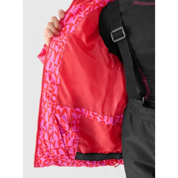 Dievčenská lyžiarska bunda 4F JUNIOR TECHNICAL JACKET-JWAW24TTJAF544-90A-MULTICOLOUR ALLOVER