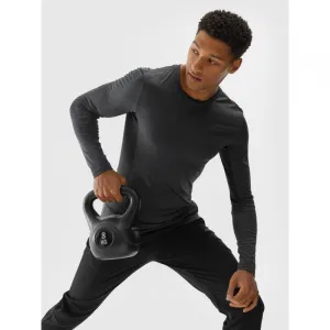 Pánske tréningové tričko s dlhým rukávom 4F LONGSLEEVE FNK-WAW24TFLOM273-22M-ANTHRACITE MELANGE