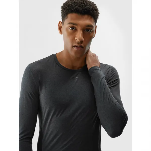 Pánske tréningové tričko s dlhým rukávom 4F LONGSLEEVE FNK-WAW24TFLOM273-22M-ANTHRACITE MELANGE