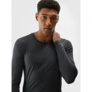 Pánske tréningové tričko s dlhým rukávom 4F LONGSLEEVE FNK-WAW24TFLOM273-22M-ANTHRACITE MELANGE