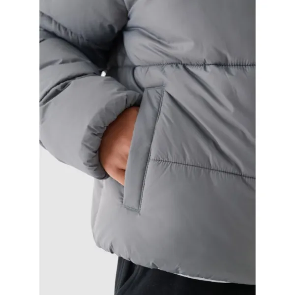 Chlapčenská bunda 4F JUNIOR DOWN JACKET-JWAW24TDJAM461-25S-GREY