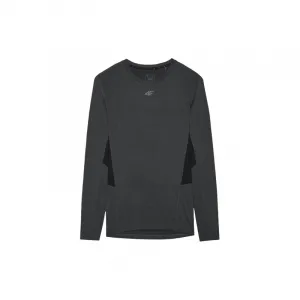 Pánske tréningové tričko s dlhým rukávom 4F LONGSLEEVE FNK-WAW24TFLOM273-22M-ANTHRACITE MELANGE